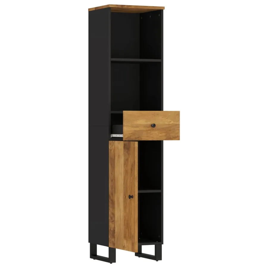 Armoire de salle de bain 38x33x160 cm bois massif de manguier - 3