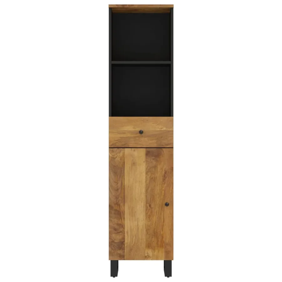 Armoire de salle de bain 38x33x160 cm bois massif de manguier - 4