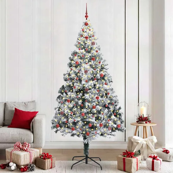 Sapin de Noël artificiel Blanc 240 cm PVC, Acier et Plastique