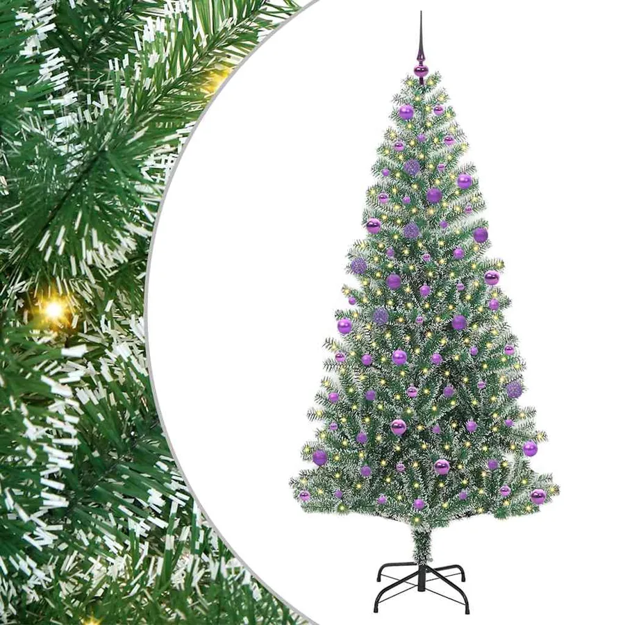 Arbre de Noël artificiel floconné de neige avec lumière LED - 2