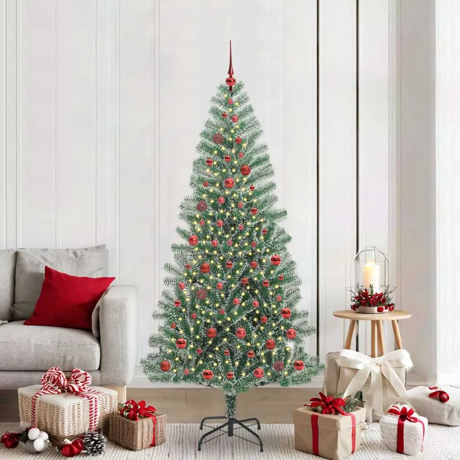 Arbre de Noël artificiel floconné de neige avec lumière LED