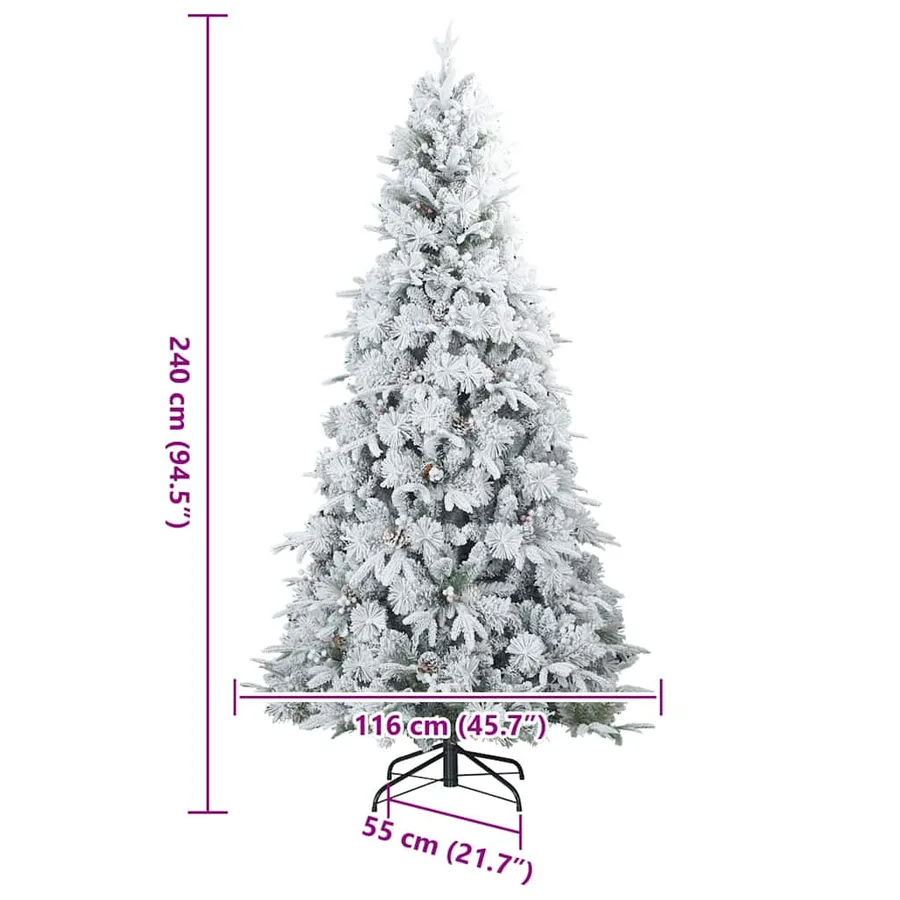 Sapin de Noël Artificiel à Branches Articulées Blanc 240 cm - 17