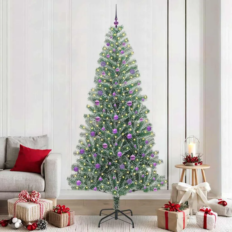 Arbre de Noël artificiel floconné de neige avec lumière LED