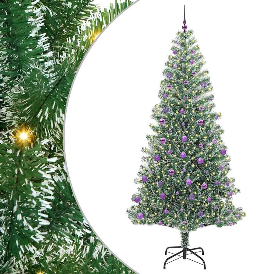 Arbre de Noël artificiel floconné de neige avec lumière LED - 2