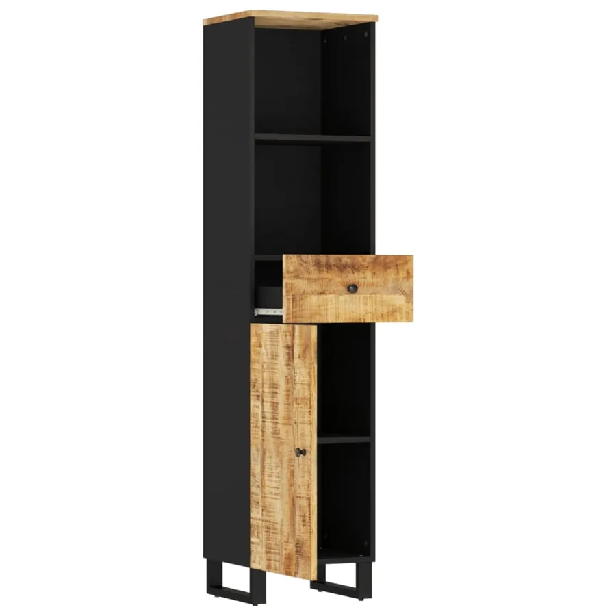 Armoire de salle de bain 38x33x160 cm bois massif de manguier - 3