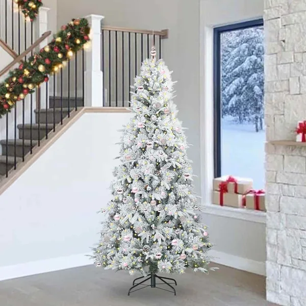 Sapin de Noël Artificiel à Branches Articulées Blanc 240 cm