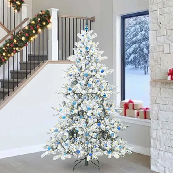 Sapin de Noël Artificiel à Branches Articulées Blanc 240 cm