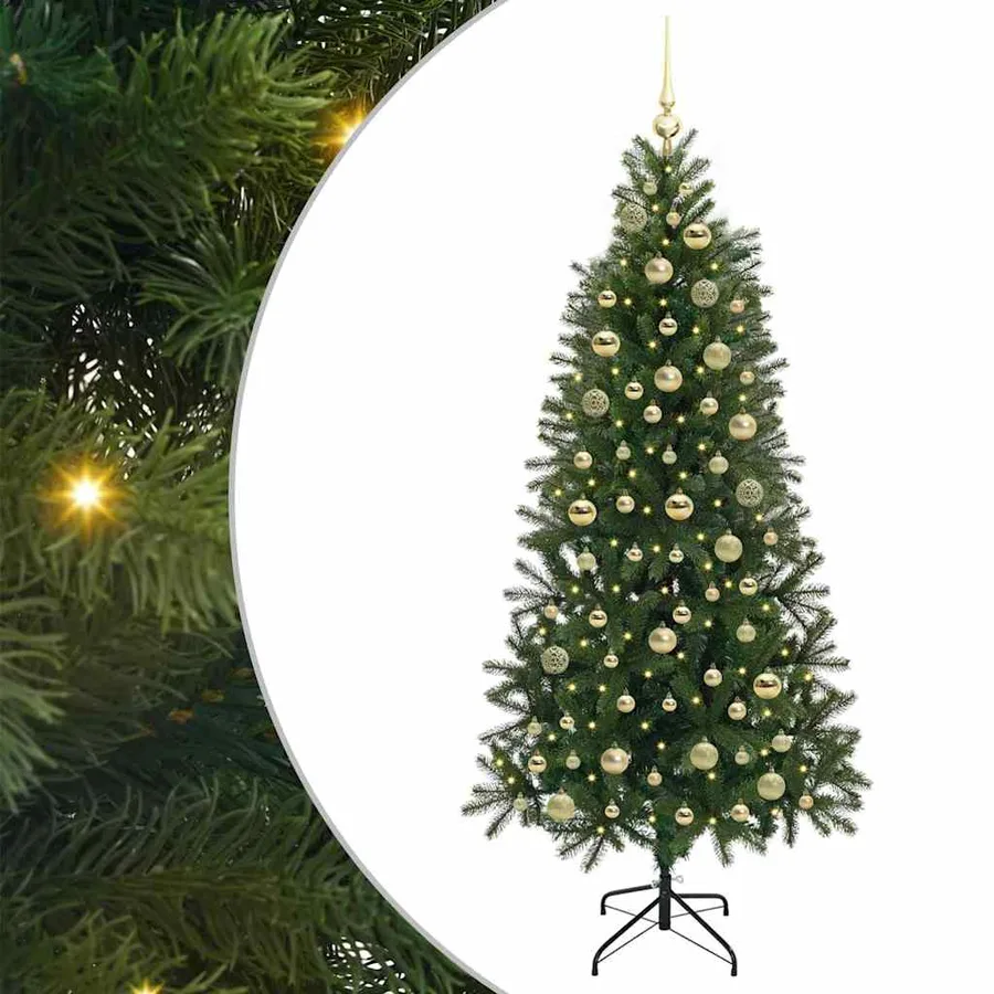 Sapin de Noël artificiel avec 300 LED Vert 180 cm PE et PVC - 2