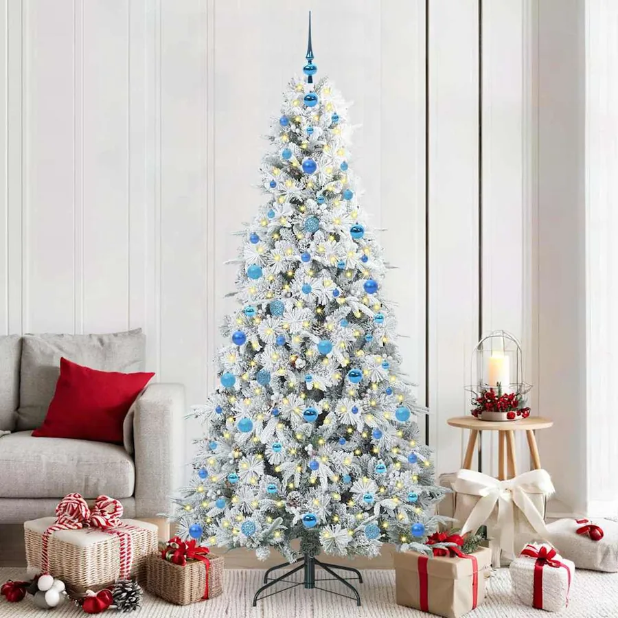 Sapin de Noël Artificiel à Branches Articulées Blanc 210 cm