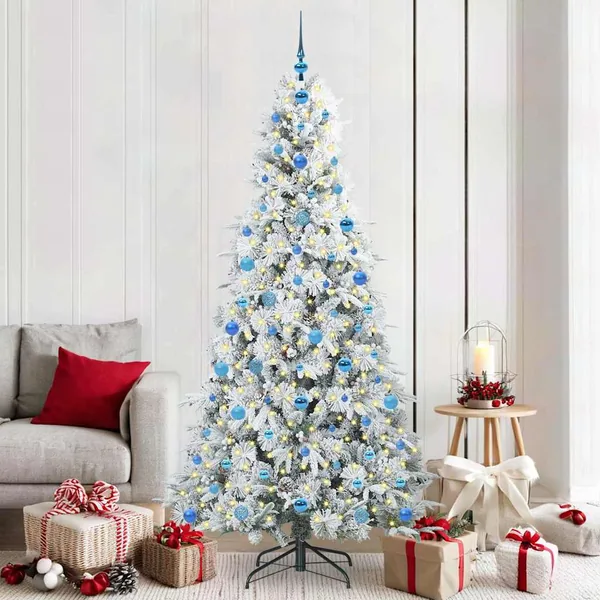 Sapin de Noël Artificiel à Branches Articulées Blanc 210 cm