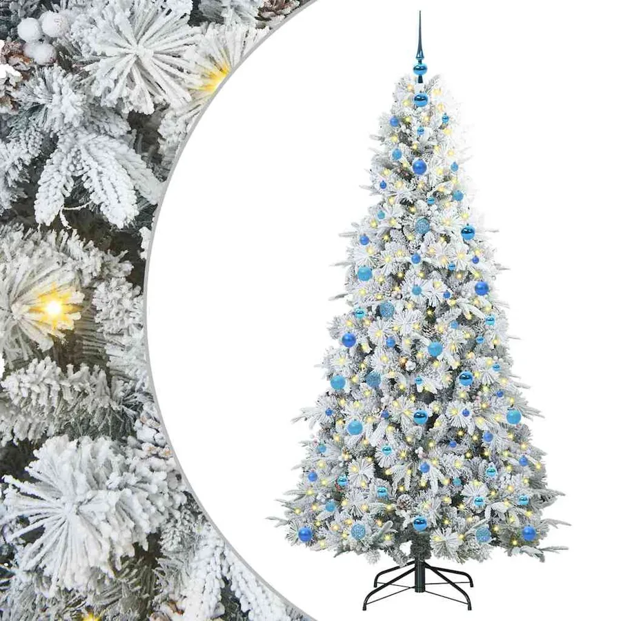 Sapin de Noël Artificiel à Branches Articulées Blanc 210 cm - 2