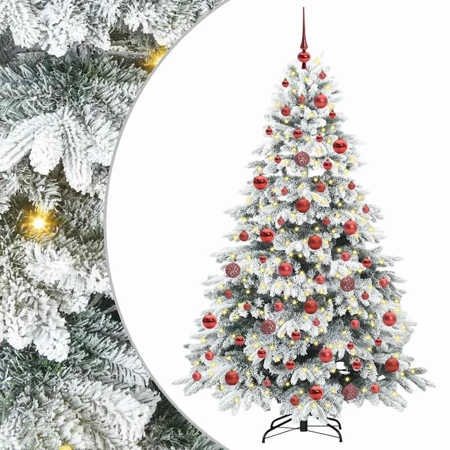 Sapin de Noël artificiel avec 300 LED Blanc 180 cm PE et PVC - 2