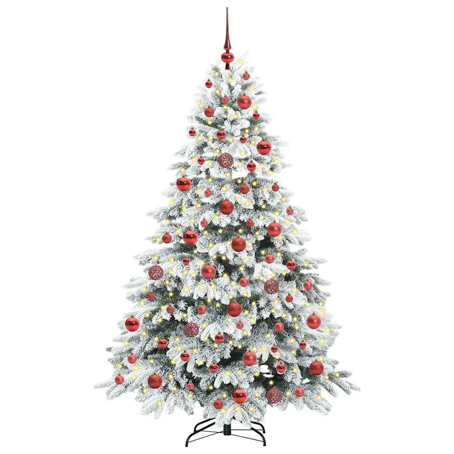 Sapin de Noël artificiel avec 300 LED Blanc 180 cm PE et PVC - 3