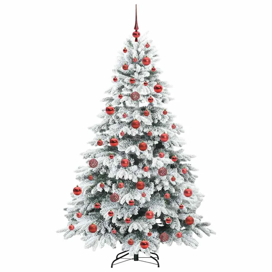 Sapin de Noël artificiel avec 300 LED Blanc 180 cm PE et PVC - 4