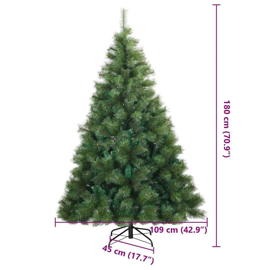 Sapin de Noël artificiel avec 300 LED Vert 180 cm PE et PVC - 17