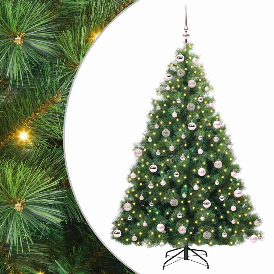 Sapin de Noël artificiel avec 300 LED Vert 180 cm PE et PVC - 2