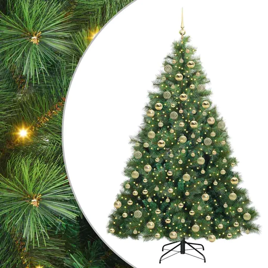 Sapin de Noël artificiel avec 300 LED Vert 180 cm PE et PVC - 2