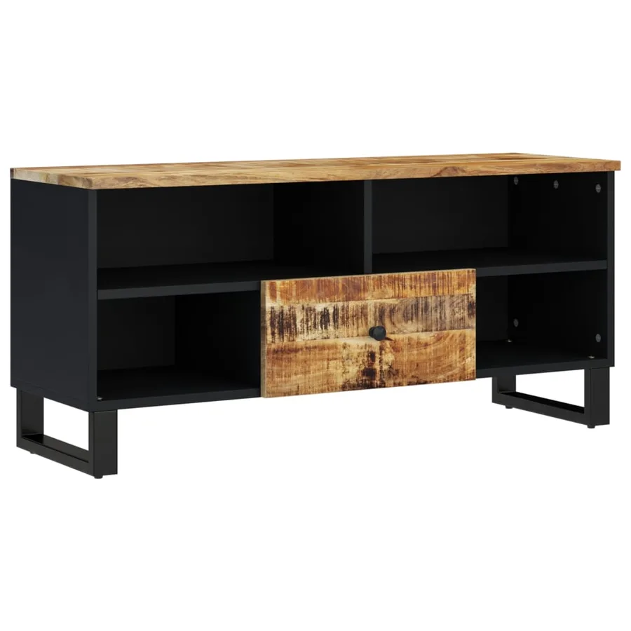 Meuble TV 100x33x46 cm bois de manguier et d'ingénierie - 11