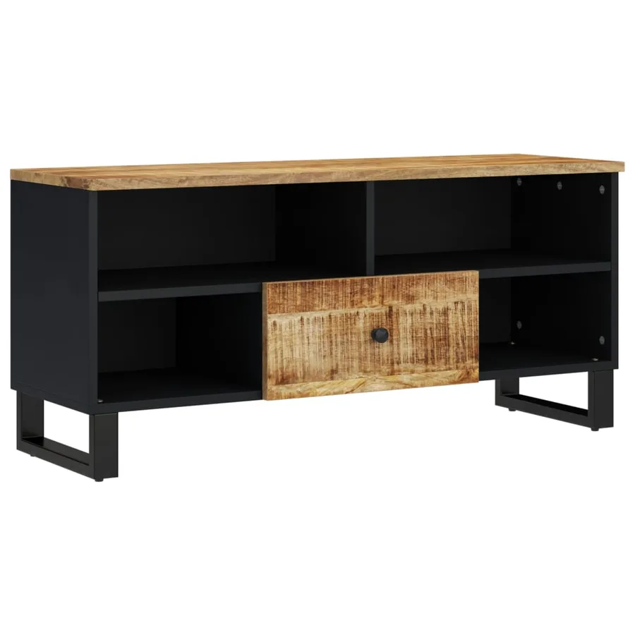 Meuble TV 100x33x46 cm bois de manguier et d'ingénierie - 9