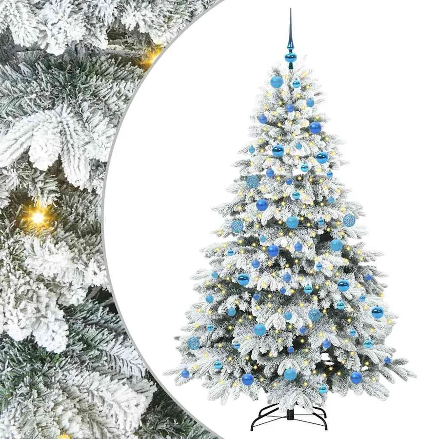 Sapin de Noël artificiel avec 300 LED Blanc 180 cm PE et PVC - 2
