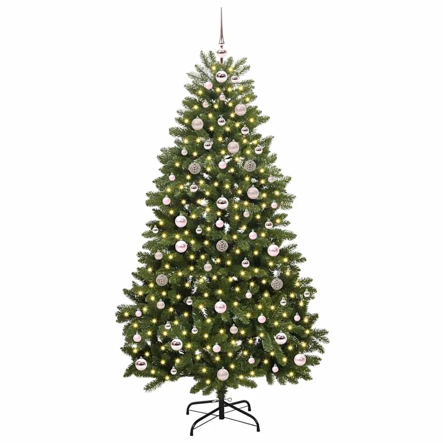 Sapin de Noël artificiel avec 300 LED Vert 180 cm PVC et métal - 3