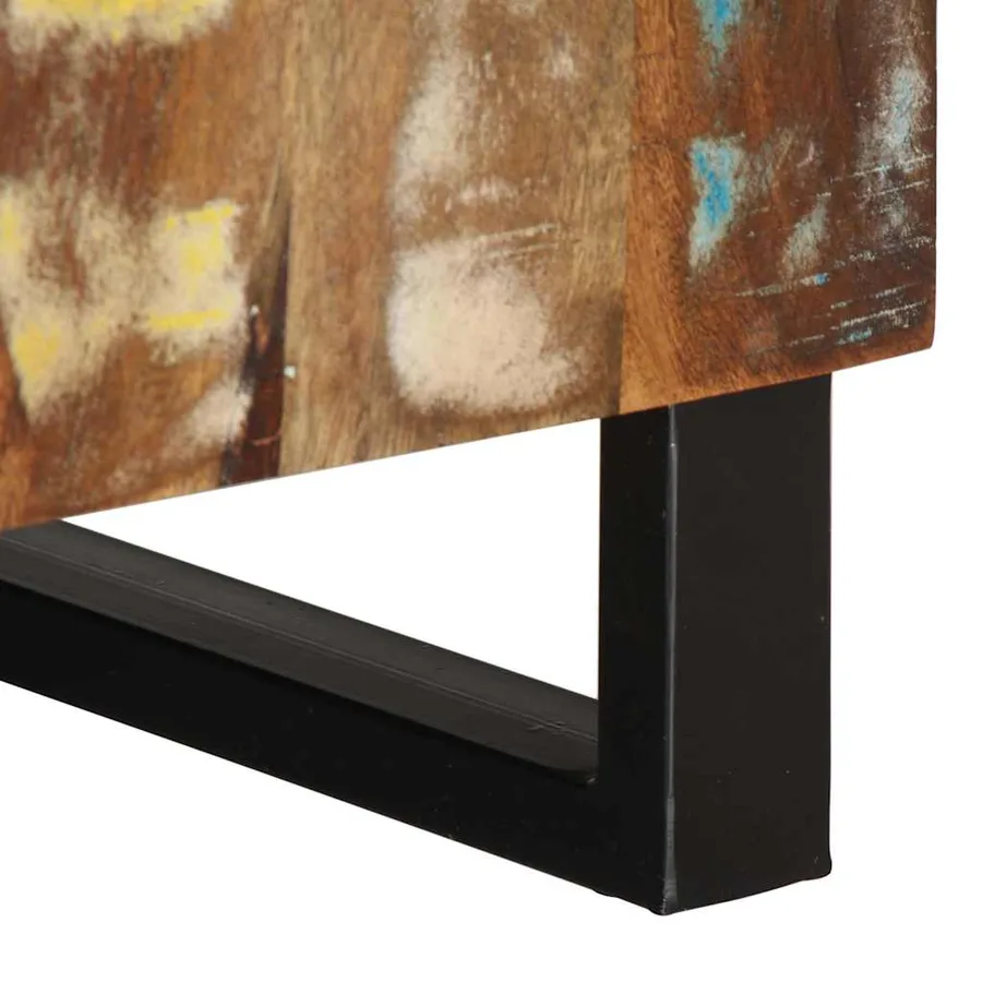 Meuble TV 80x33x46 cm bois de récupération et d'ingénierie - 8