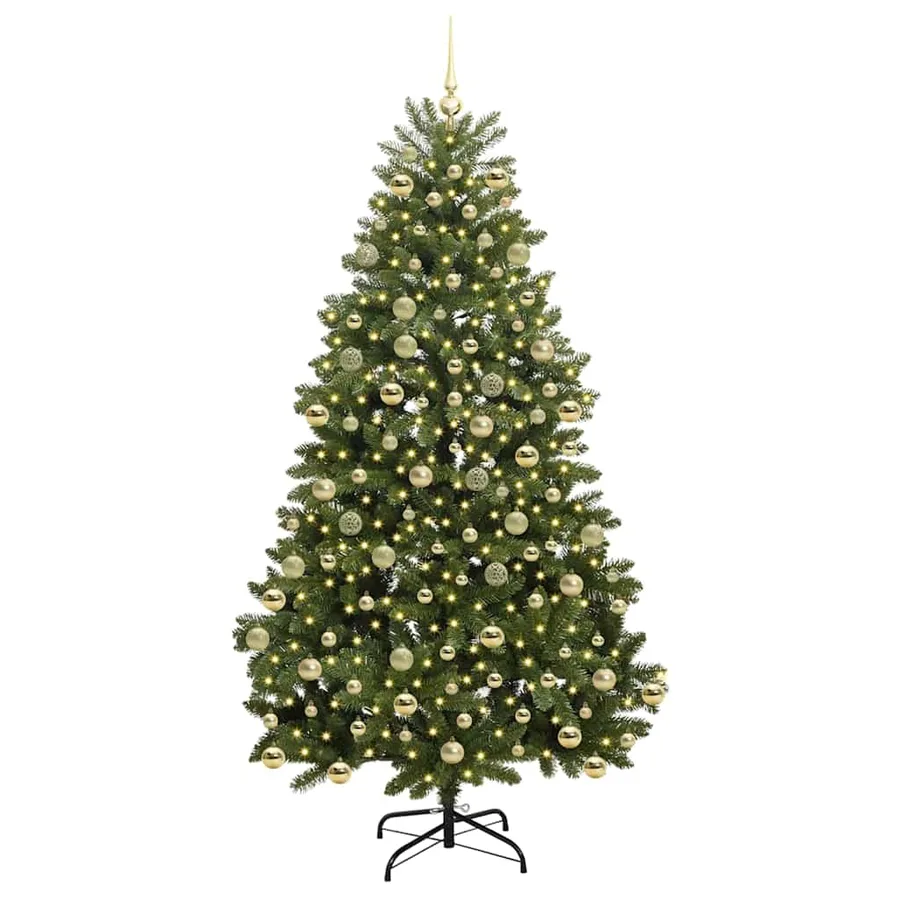 Sapin de Noël artificiel avec 300 LED Vert 210 cm PVC et métal - 3