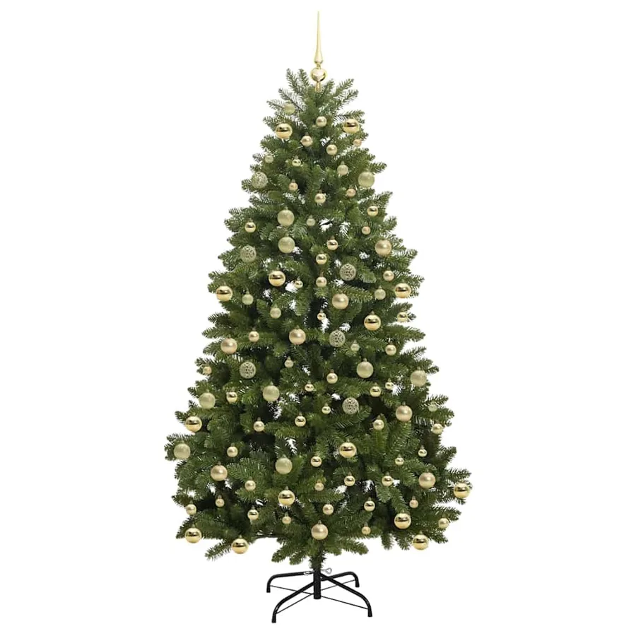 Sapin de Noël artificiel avec 300 LED Vert 210 cm PVC et métal - 4