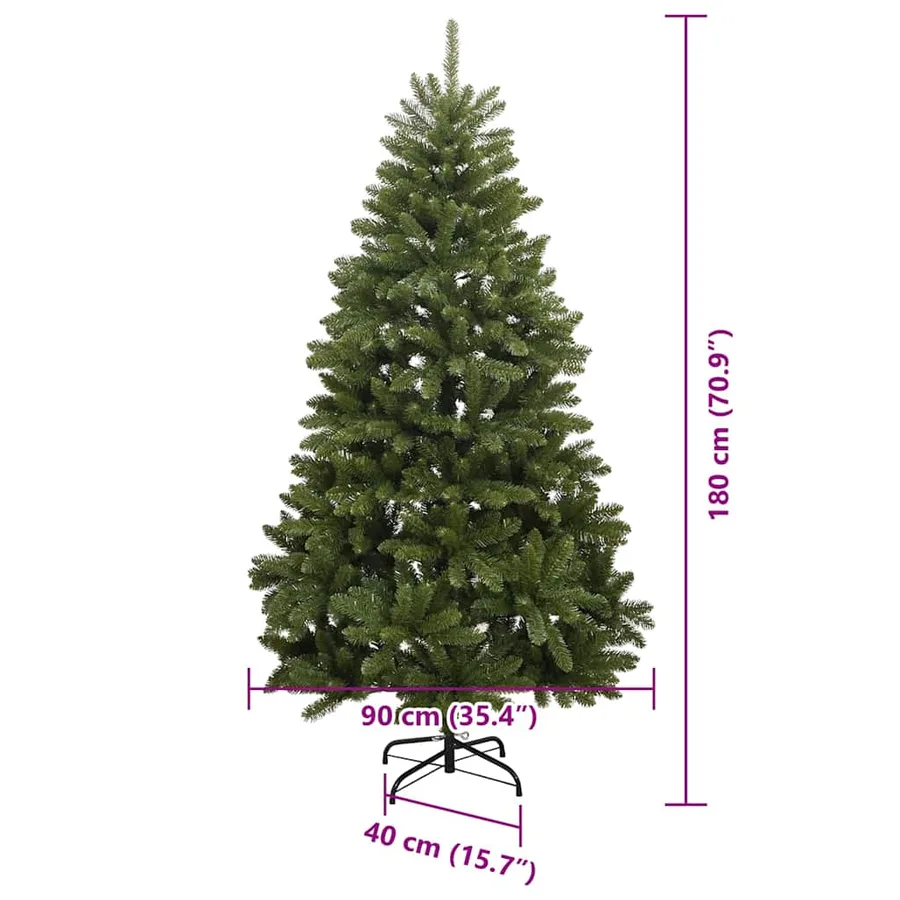 Sapin de Noël artificiel avec 300 LED Vert 180 cm PVC et métal - 16