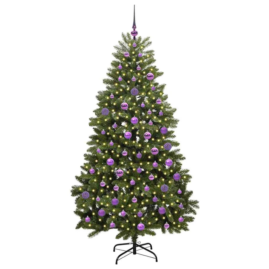 Sapin de Noël artificiel avec 300 LED Vert 180 cm PVC et métal - 3