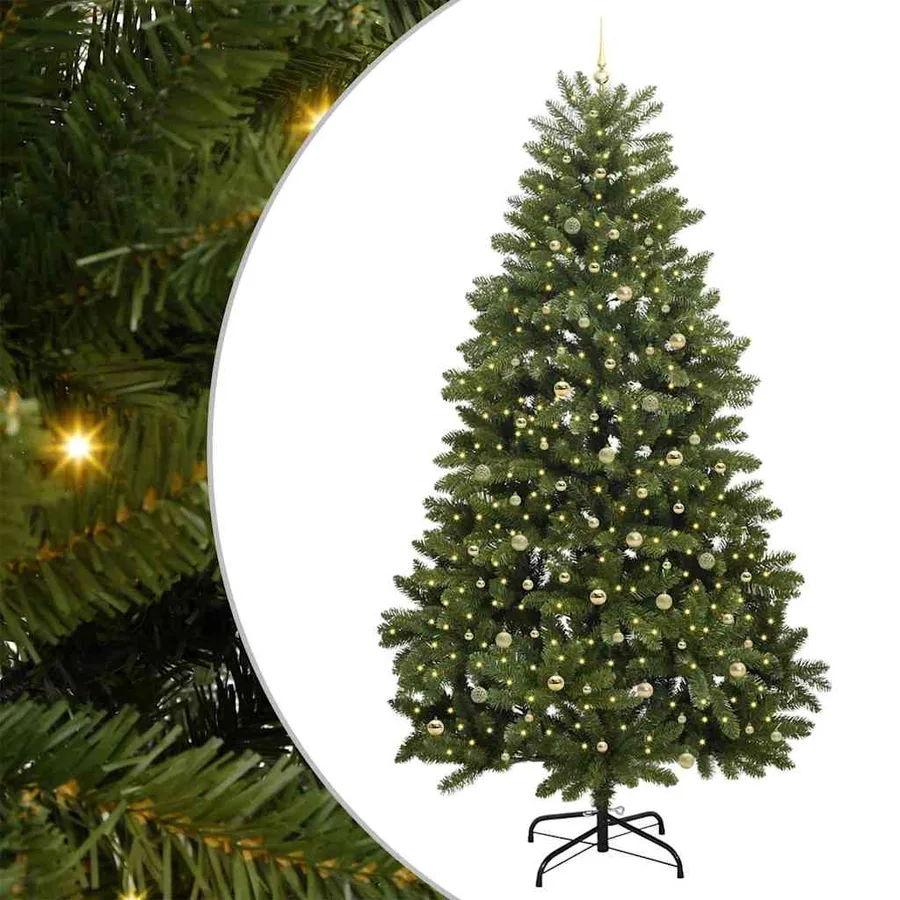Sapin de Noël artificiel avec 300 LED Vert 270 cm PVC et métal - 2