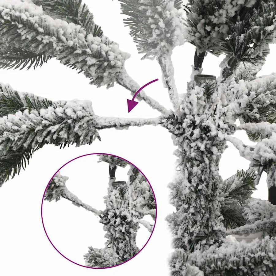 Sapin de Noël Artificiel à Branches Articulées Blanc 210 cm - 16