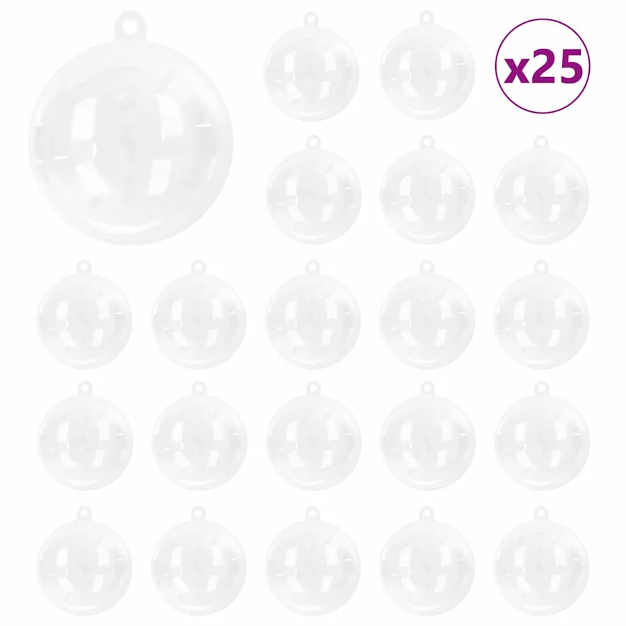 Ensemble de Boules de Noël 25 pcs Transparent Ø 10 cm - 2