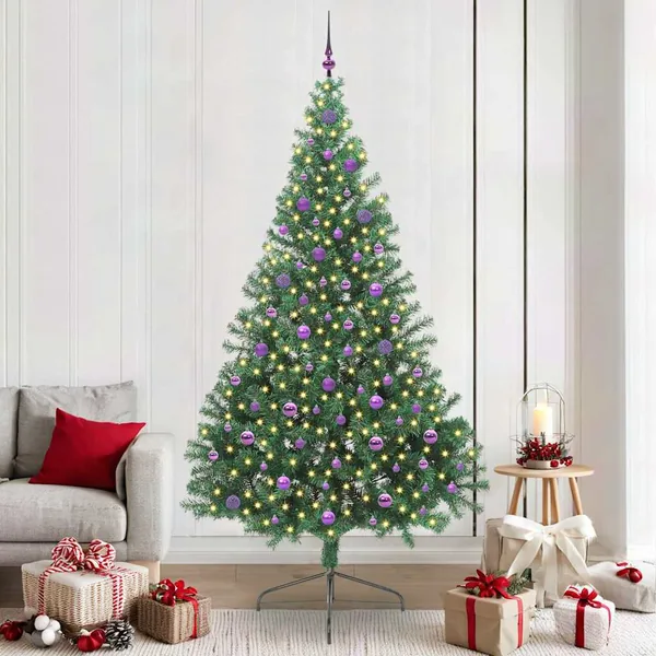 Sapin de Noël artificiel pré-éclairé Vert 240 cm PVC