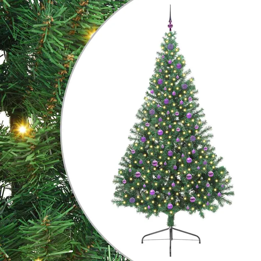 Sapin de Noël artificiel pré-éclairé Vert 240 cm PVC - 2