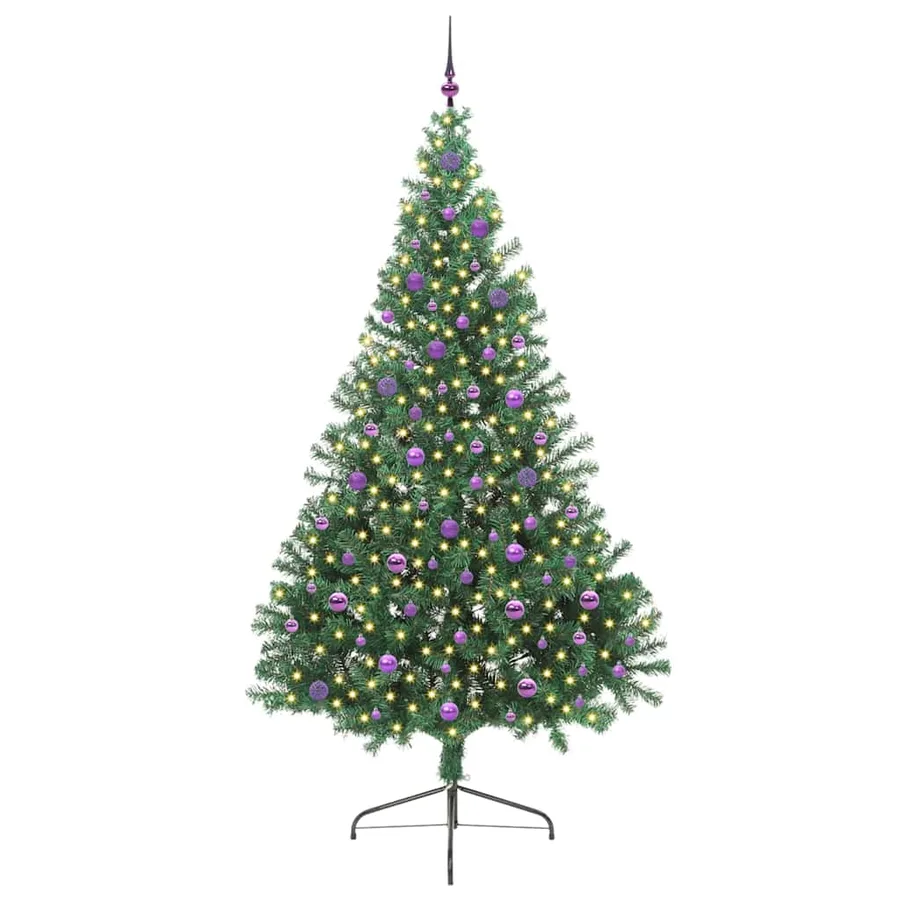 Sapin de Noël artificiel pré-éclairé Vert 240 cm PVC - 3
