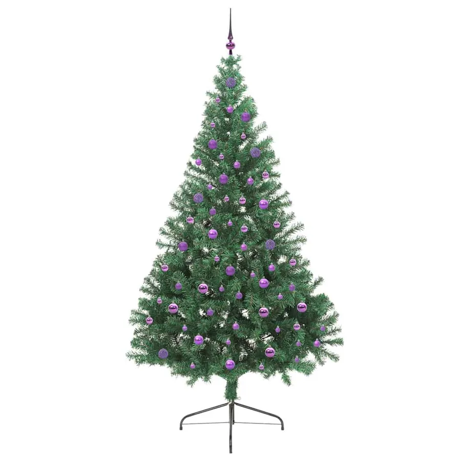 Sapin de Noël artificiel pré-éclairé Vert 240 cm PVC - 4