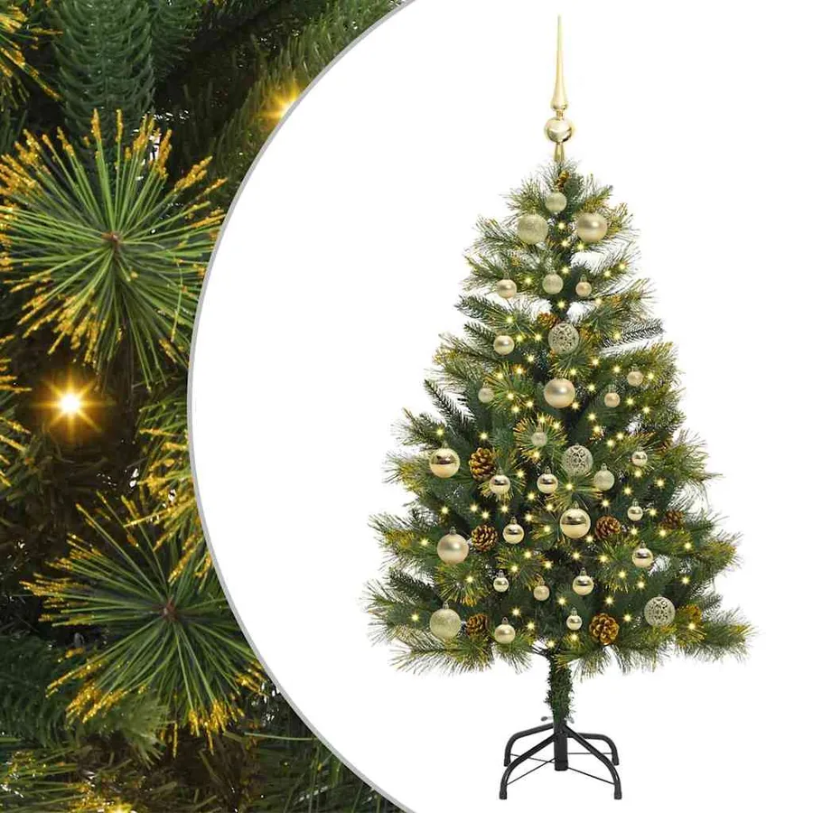 Sapin de Noël artificiel avec branches pliables et cônes 150 cm - 2