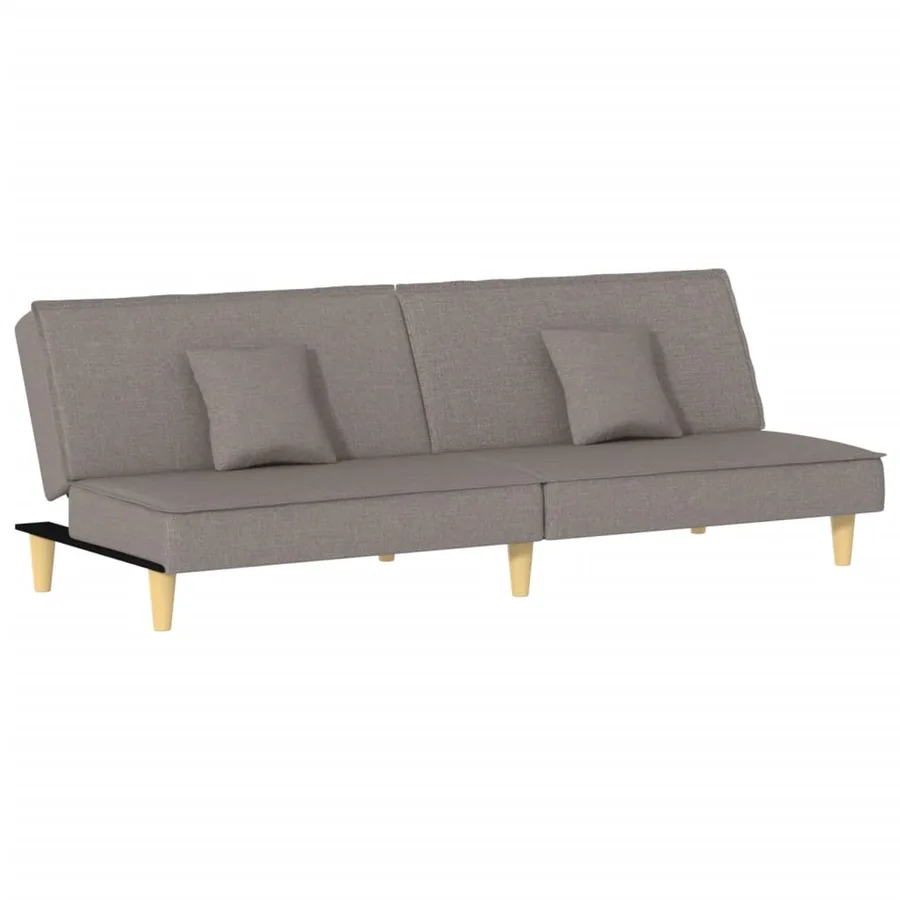 Canapé-lit taupe tissu - 2