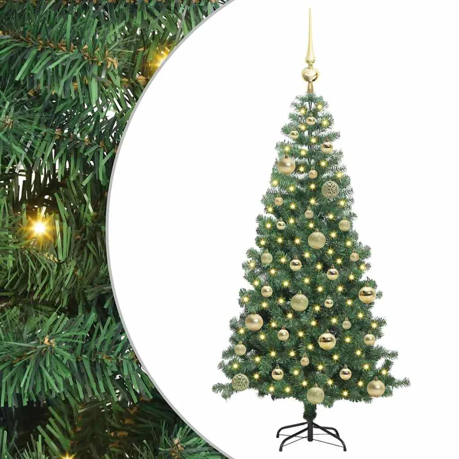 Sapin de Noël avec 150 LED avec support Vert 120 cm PVC - 2