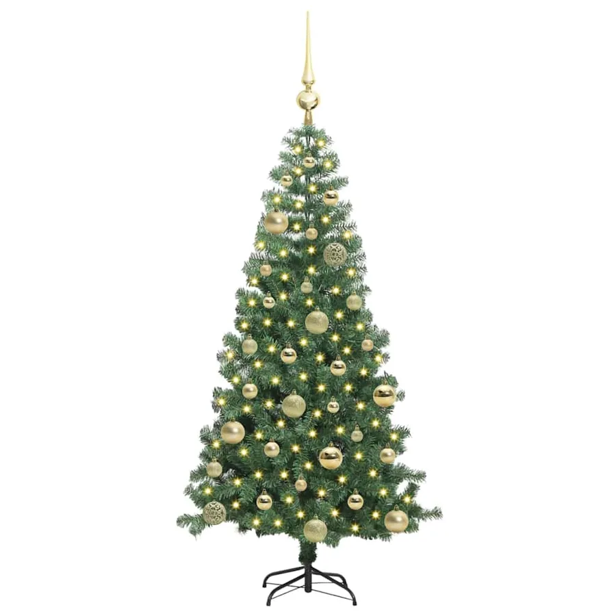 Sapin de Noël avec 150 LED avec support Vert 120 cm PVC - 3