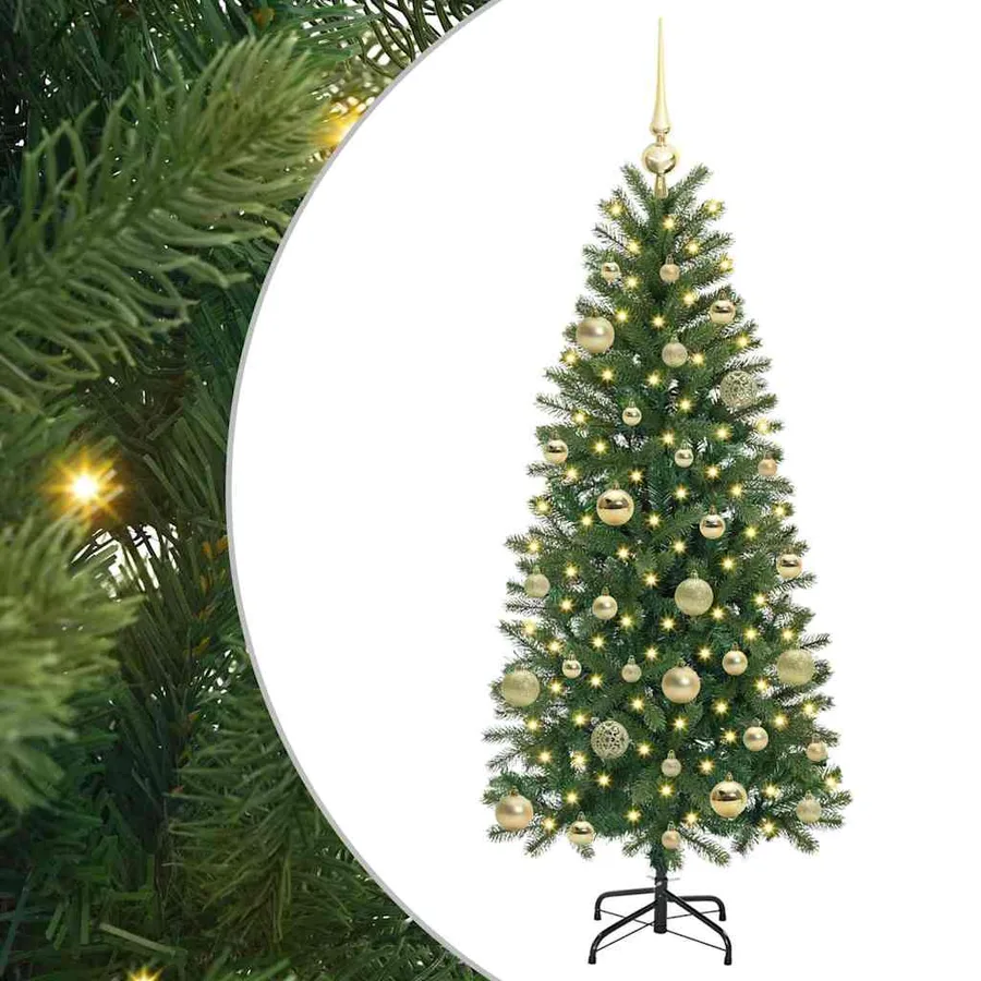 Sapin de Noël artificiel avec 150 LED Vert 150 cm PE et PVC - 2