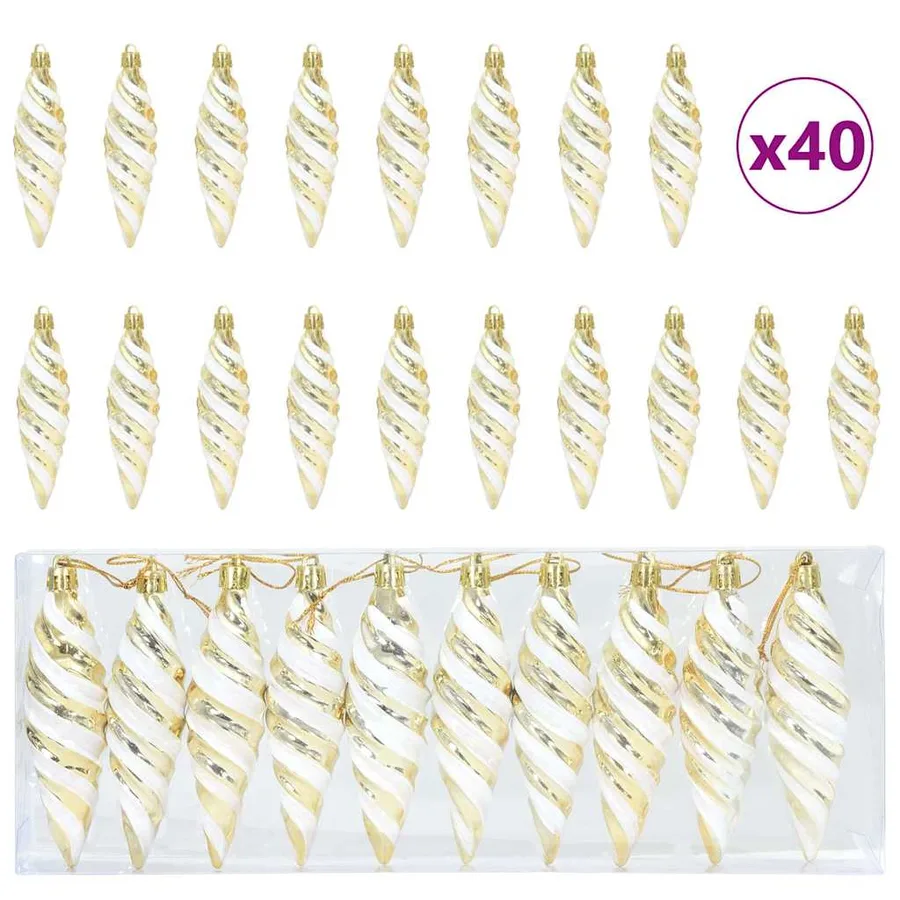Boule en forme de spirale de Noël 40 pcs Doré Plastique - 2