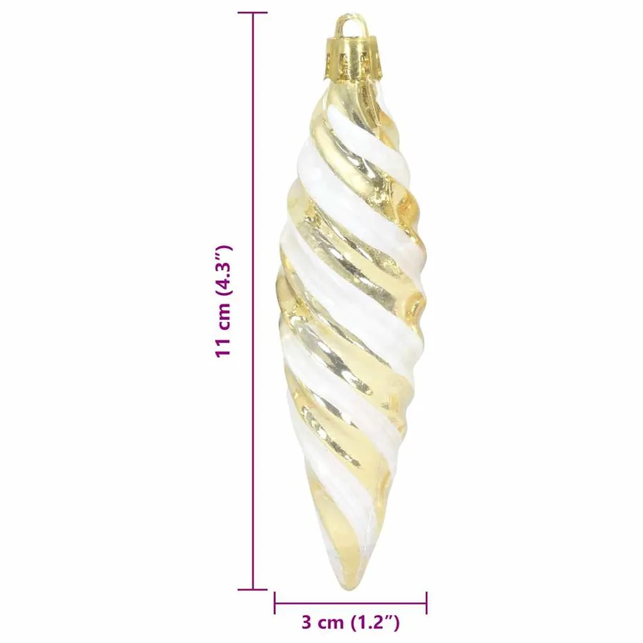 Boule en forme de spirale de Noël 40 pcs Doré Plastique - 6