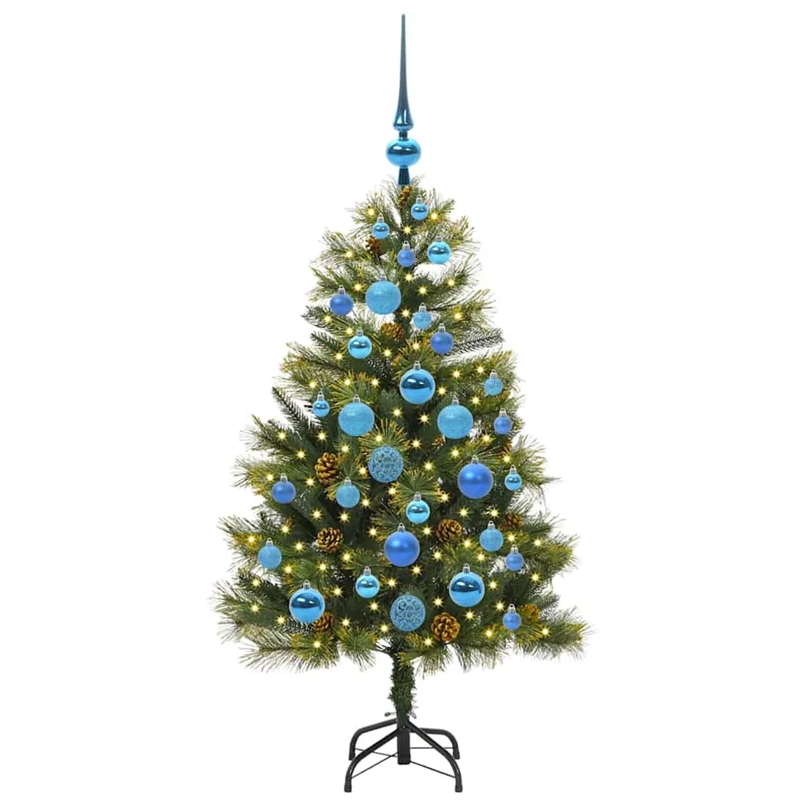 Sapin de Noël artificiel avec branches pliables et cônes 120 cm - 3