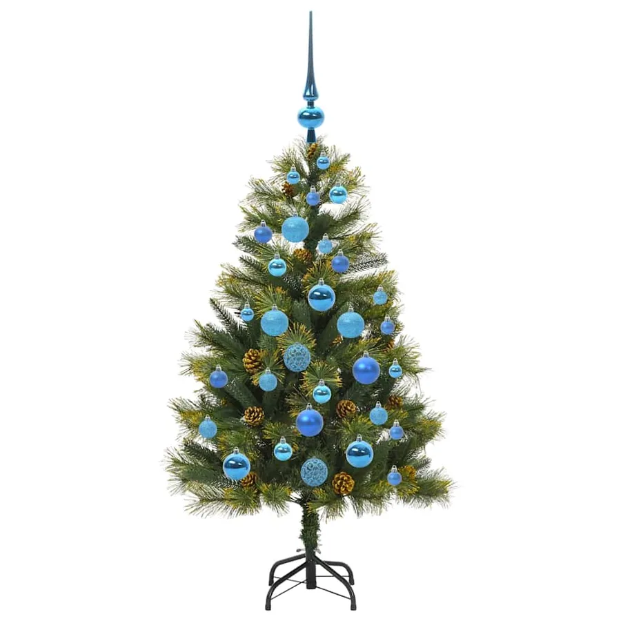 Sapin de Noël artificiel avec branches pliables et cônes 120 cm - 4