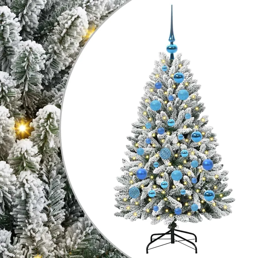 Sapin de Noël artificiel Vert et blanc 120 cm PVC et métal - 2