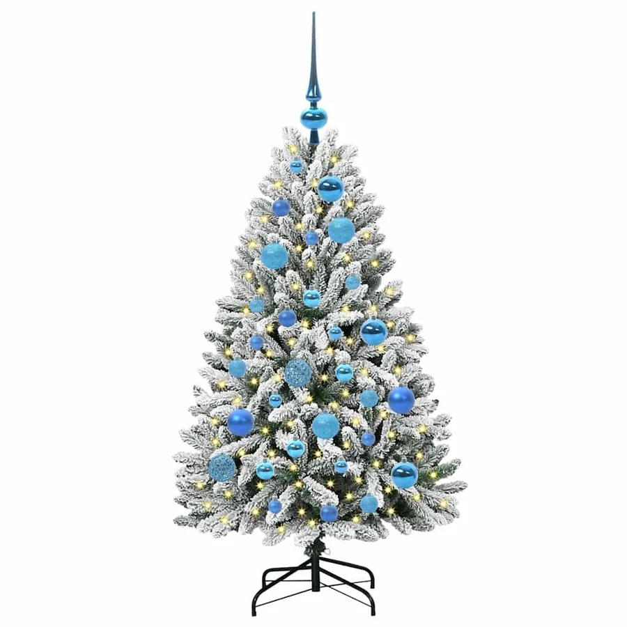 Sapin de Noël artificiel Vert et blanc 120 cm PVC et métal - 3