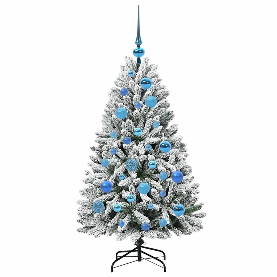 Sapin de Noël artificiel Vert et blanc 120 cm PVC et métal - 4