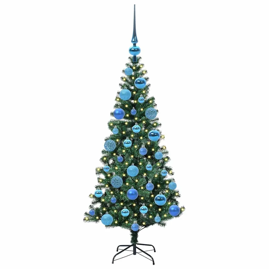 Sapin de Noël artificiel pré-éclairé Vert 120 cm PVC et métal - 3